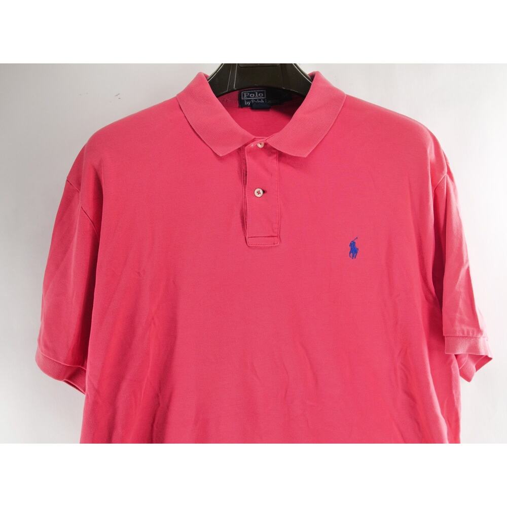 VTG Polo Ralph Lauren Men's XL Red Short Sleeve Classic Fit Pique Cotton Polo - Picture 2 of 8